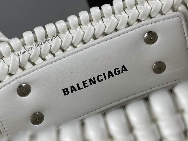 Balenciaga專櫃爆款漆面人造皮革編織敞口托特包 巴黎世家中號Bistro菜籃子包 款號：080807 fyj1270